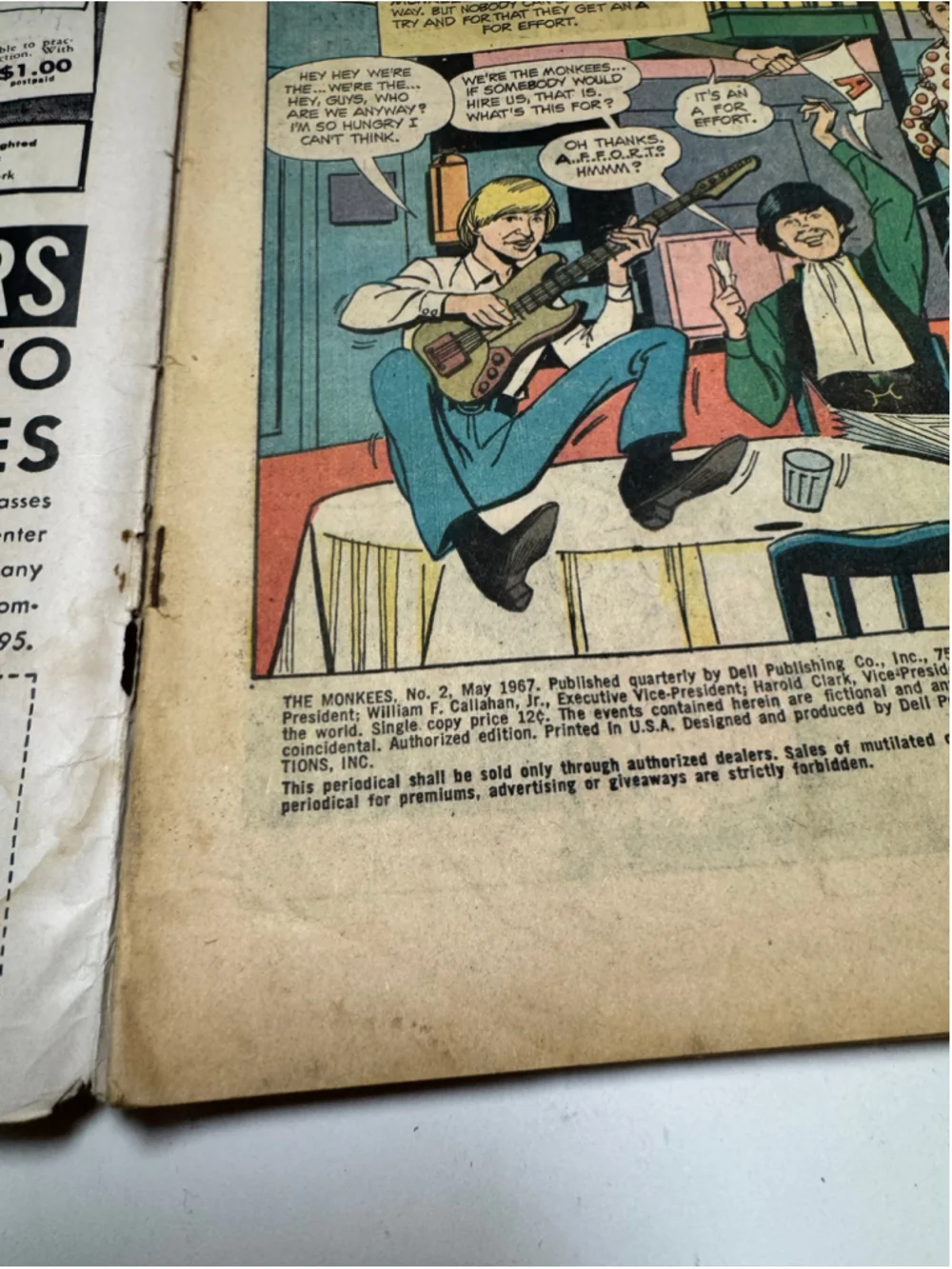 The Monkees #2 G Dell Comic 1967 photo cover